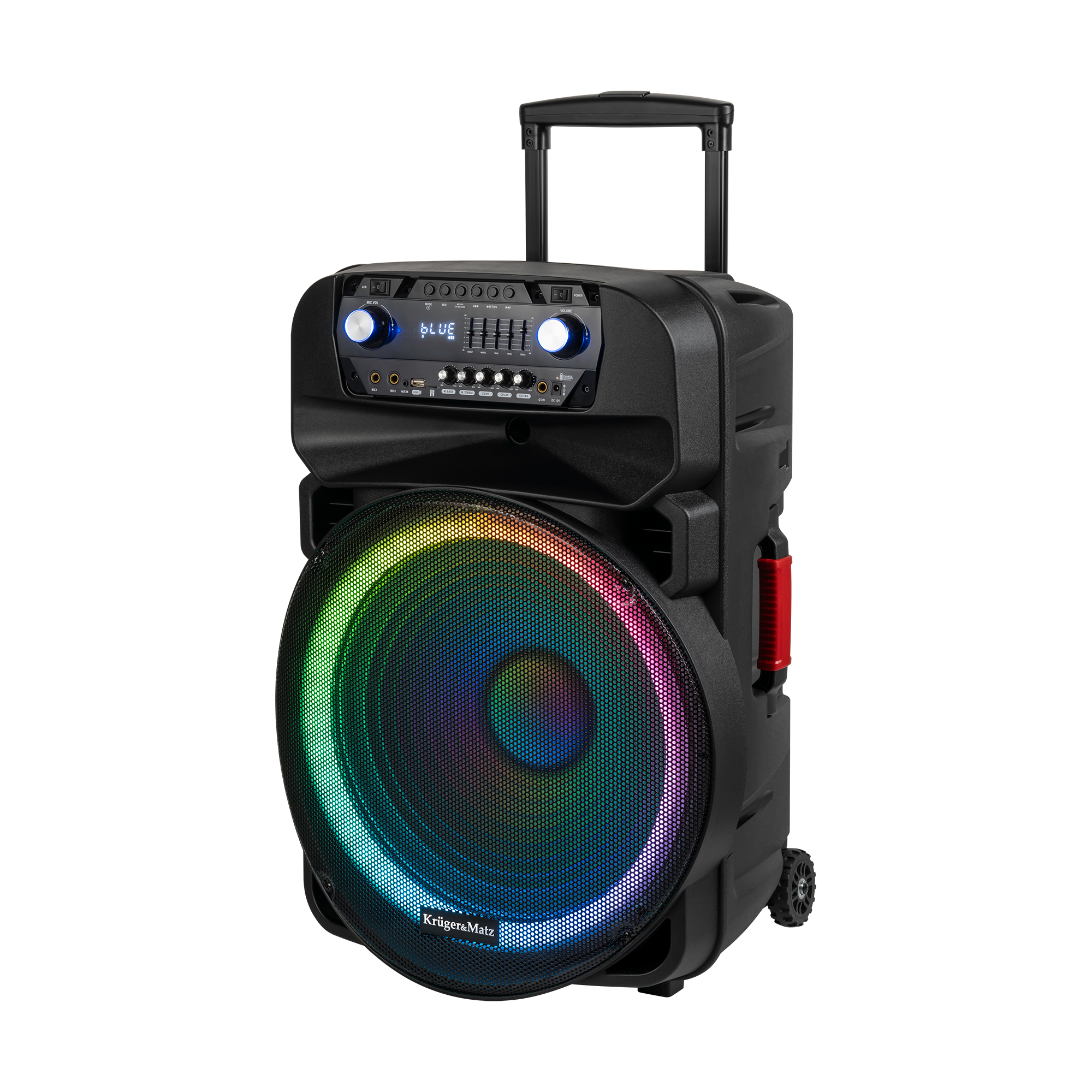 Aktywna kolumna głośnikowa (z 2 mikrofonami bezprzewodowymi UHF, SD, Bluetooth, FM, USB, LED) 60 Watt