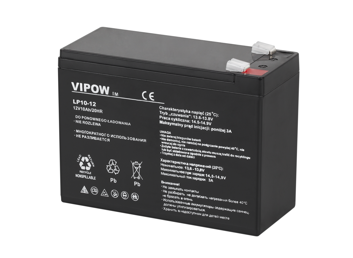 VIPOW 12V 10Ah gélová batéria