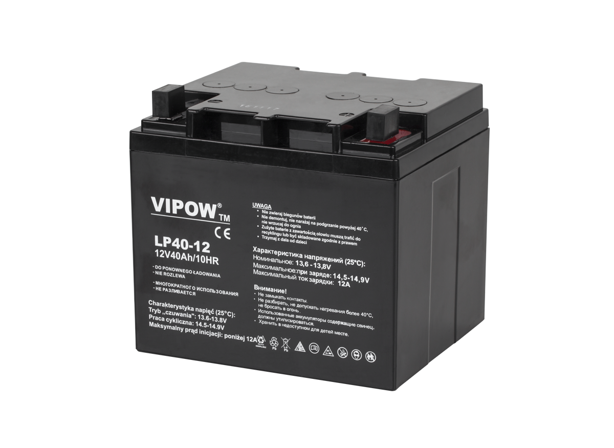 VIPOW gélová batéria 12V 40Ah