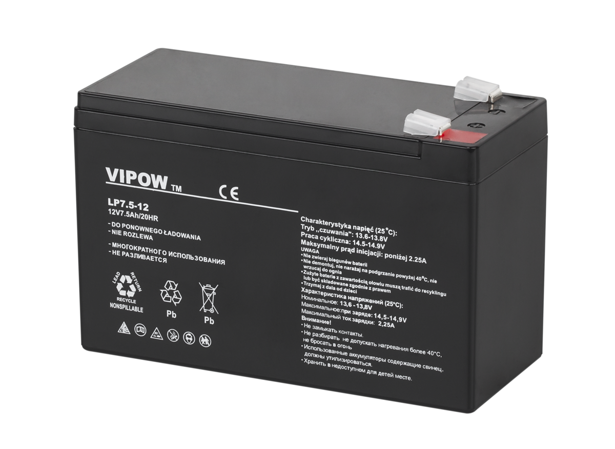 VIPOW gélová batéria 12V 7,5Ah