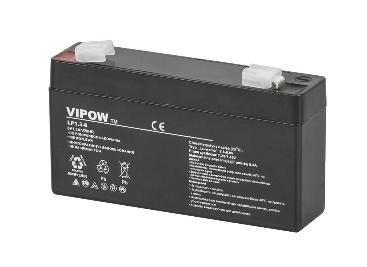 VIPOW 6V 1,3Ah gélová batéria