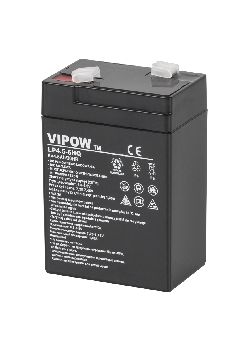 VIPOW 6V 4,5Ah HQ gélová batéria