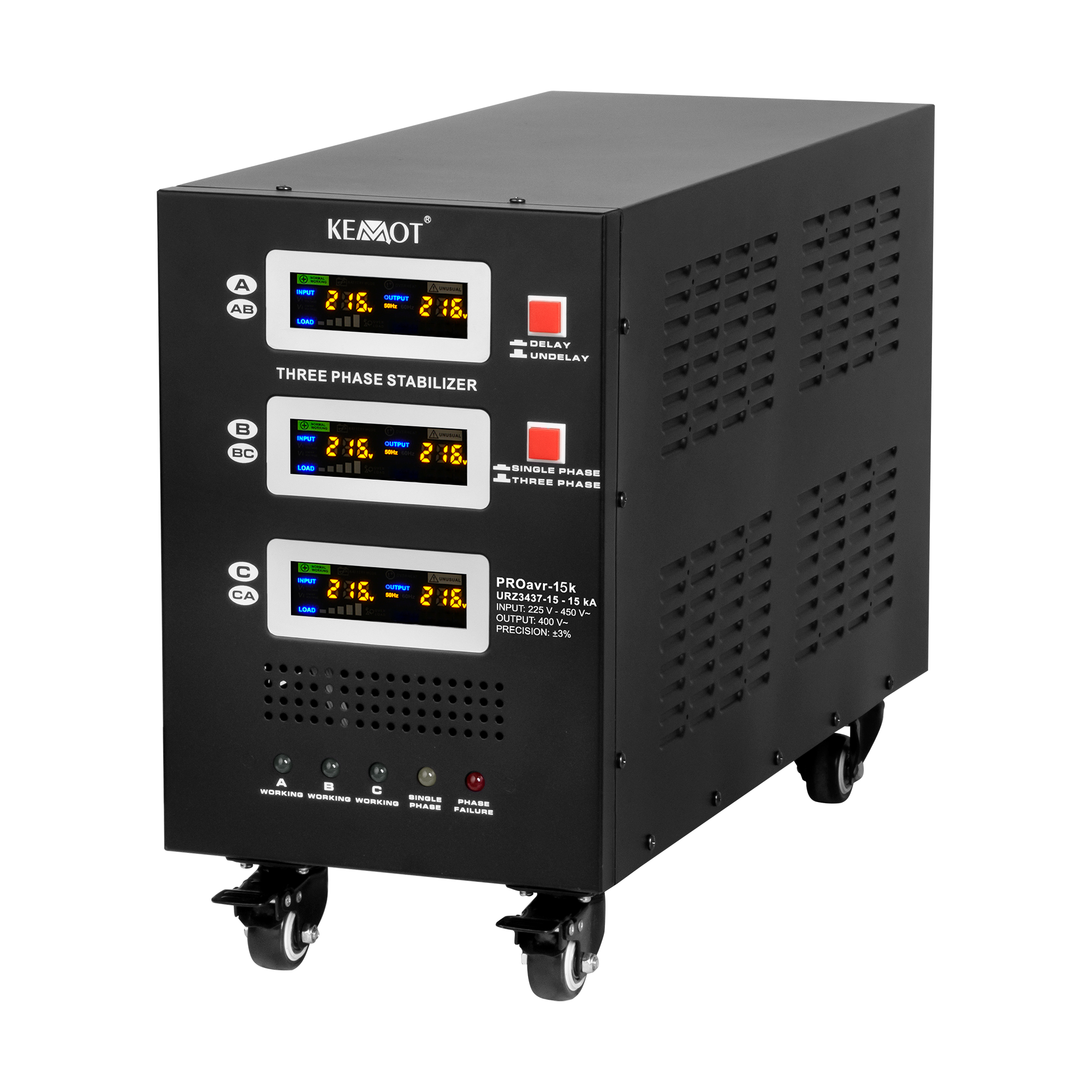 Automatyczny trójfazowy stabilizator napięcia KEMOT PROavr-15k