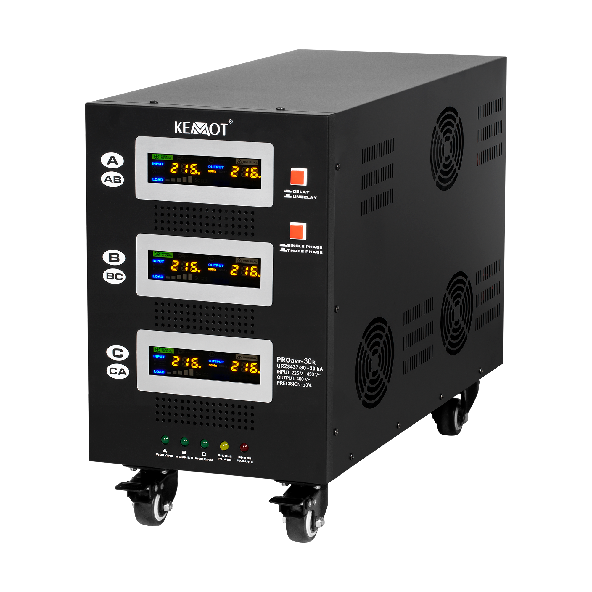 Automatyczny trójfazowy stabilizator napięcia KEMOT PROavr-30k