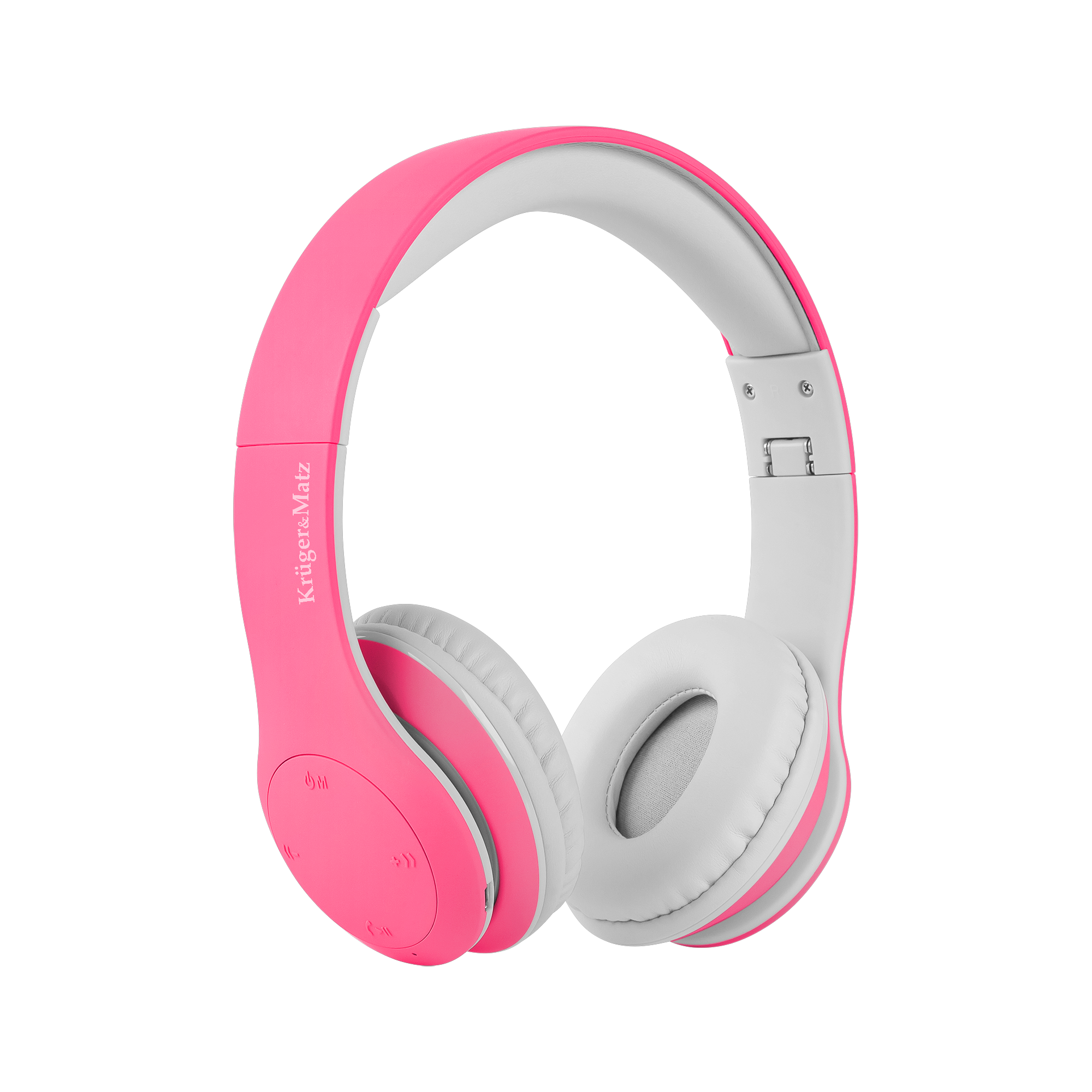 Bezprzewodowe słuchawki nauszne dla dzieci Kruger&Matz model Street Kids , kolor różowy