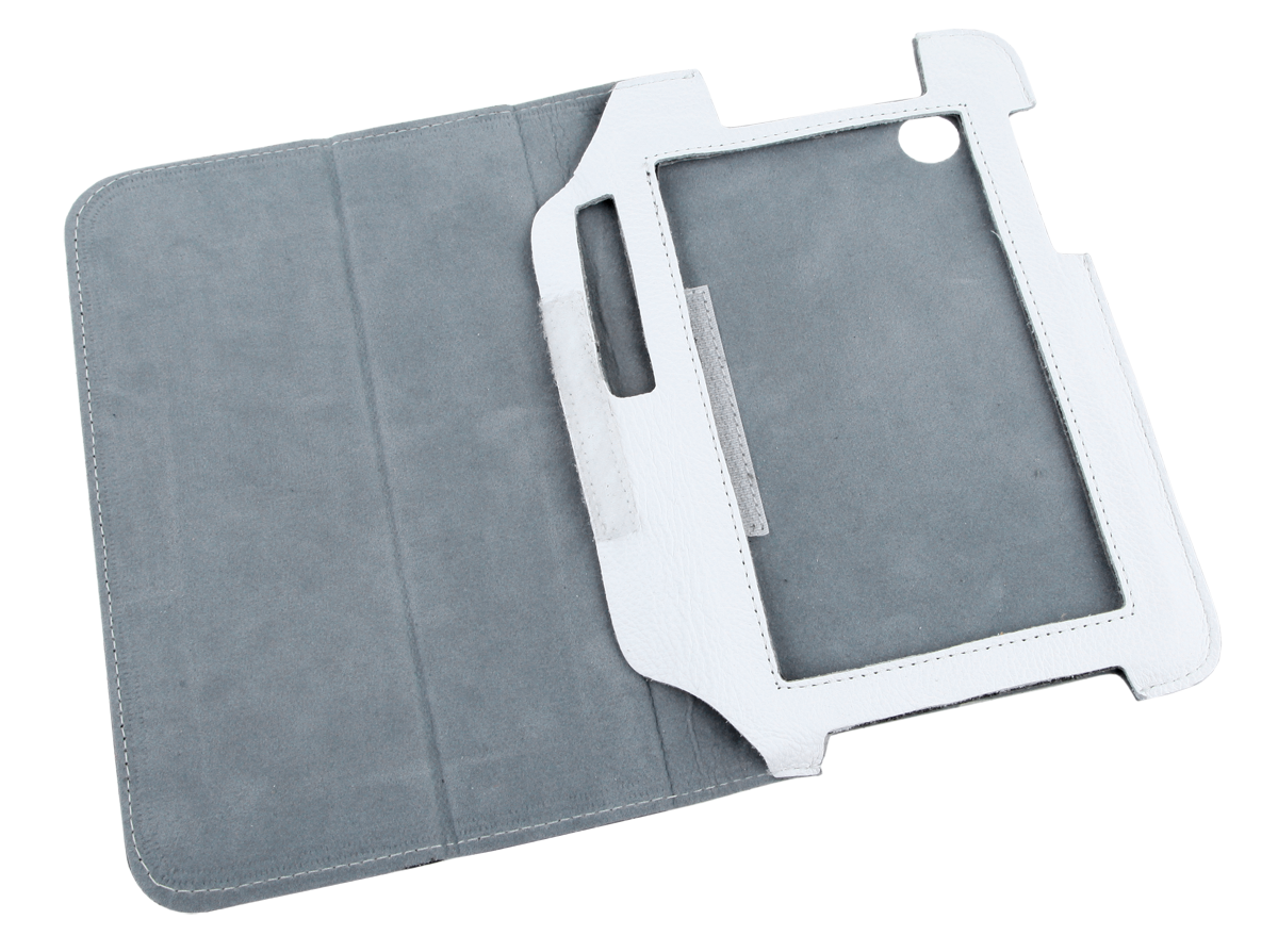 Baltas dėklas skirtas Samsung Galaxy Tab P3100 (natūralios odos)