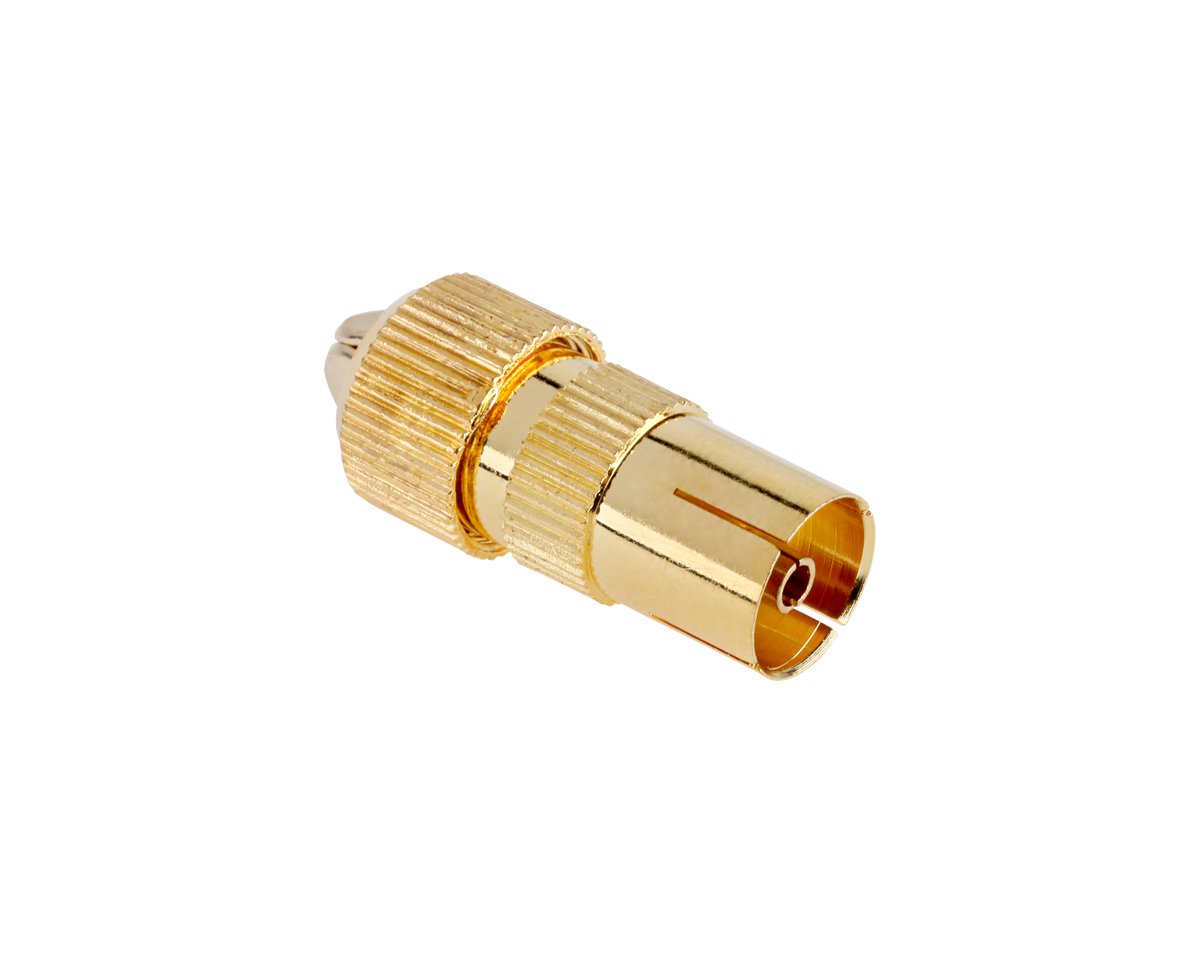 Gniazdo antenowe TV na kabel złote