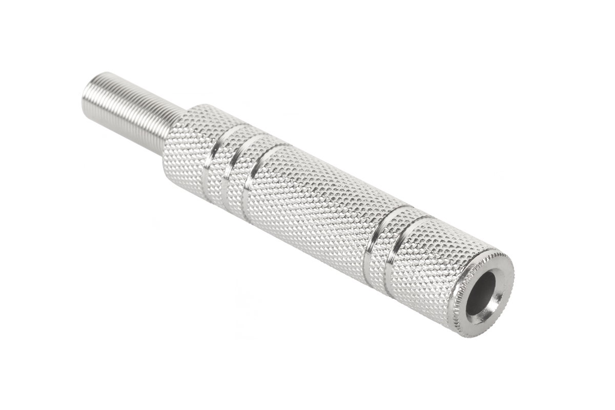 Gniazdo Jack 6,3 mm stereo, metalowy, niklowany