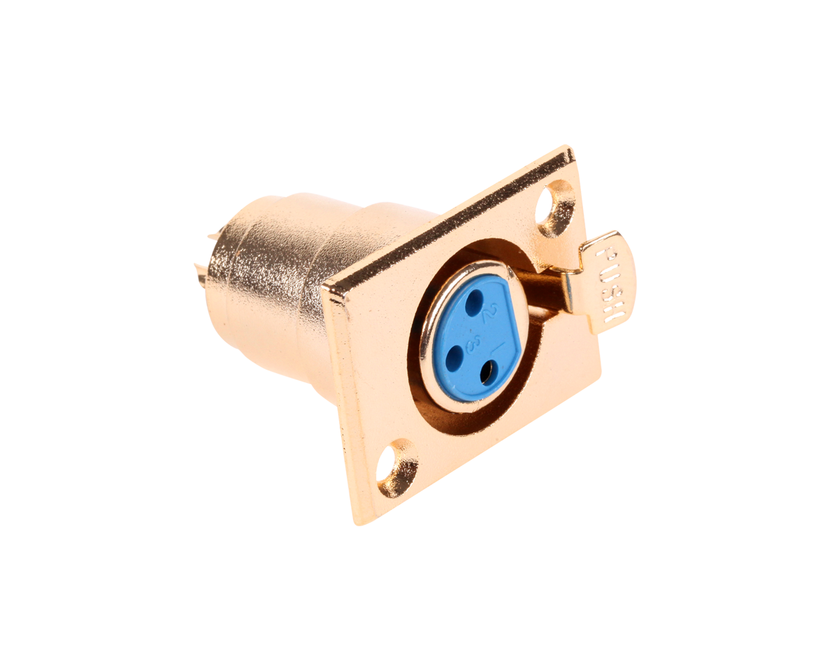 Gniazdo mikrofonowe żeńskie złote