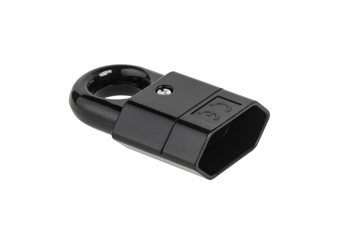 Gniazdo płaskie z uchwytem czarne GP2C-2