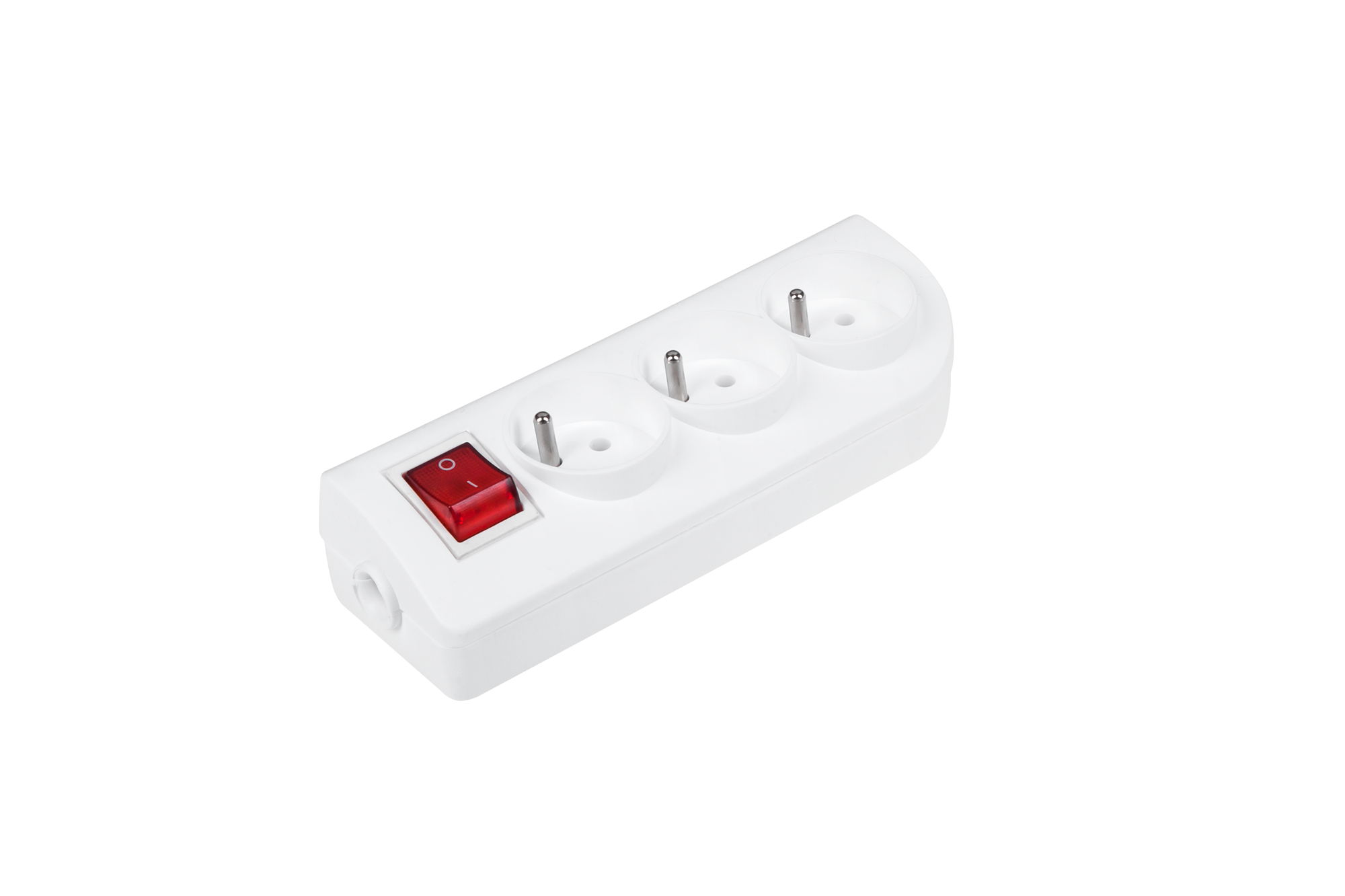 Gniazdo przedłużacza x 3 z uziemieniem i wyłącznikiem białe GN-30W