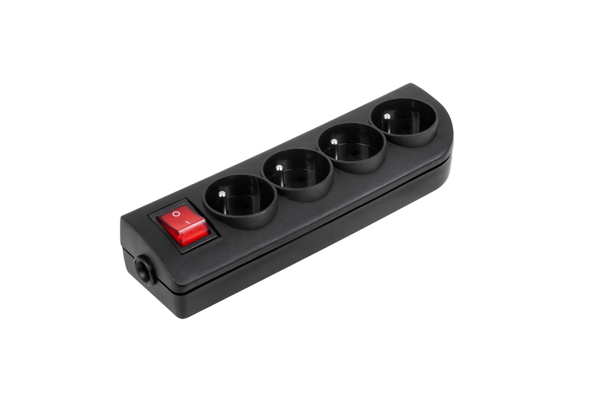 Gniazdo przedłużacza x 4 z uziemieniem i wyłącznikiem czarne GN-40W-2