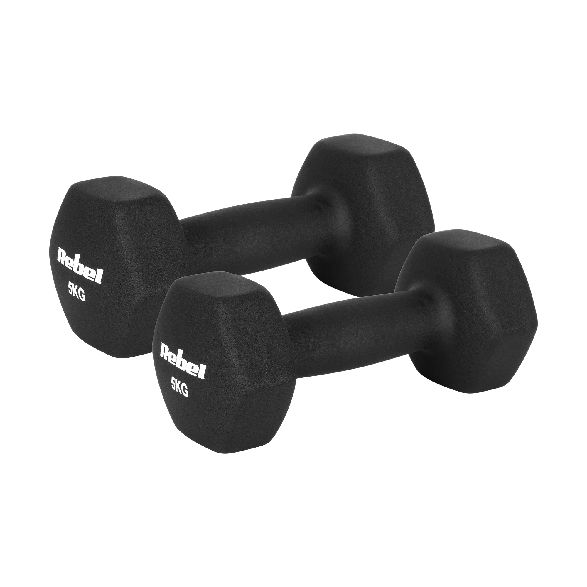 Neropreno ketaus rutuliukai HEX 2x5kg, REBEL ACTIVE