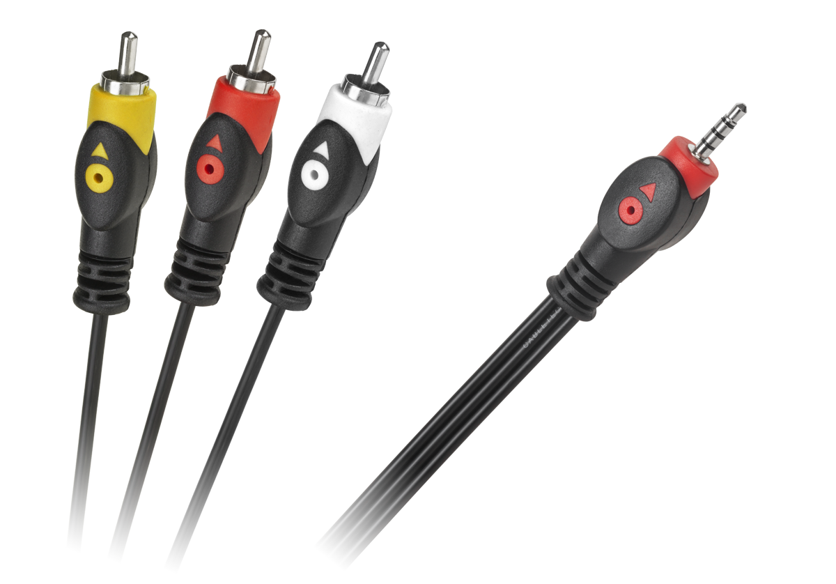 Kabel Jack 3.5 cztero-polowy 3 x RCA 3m