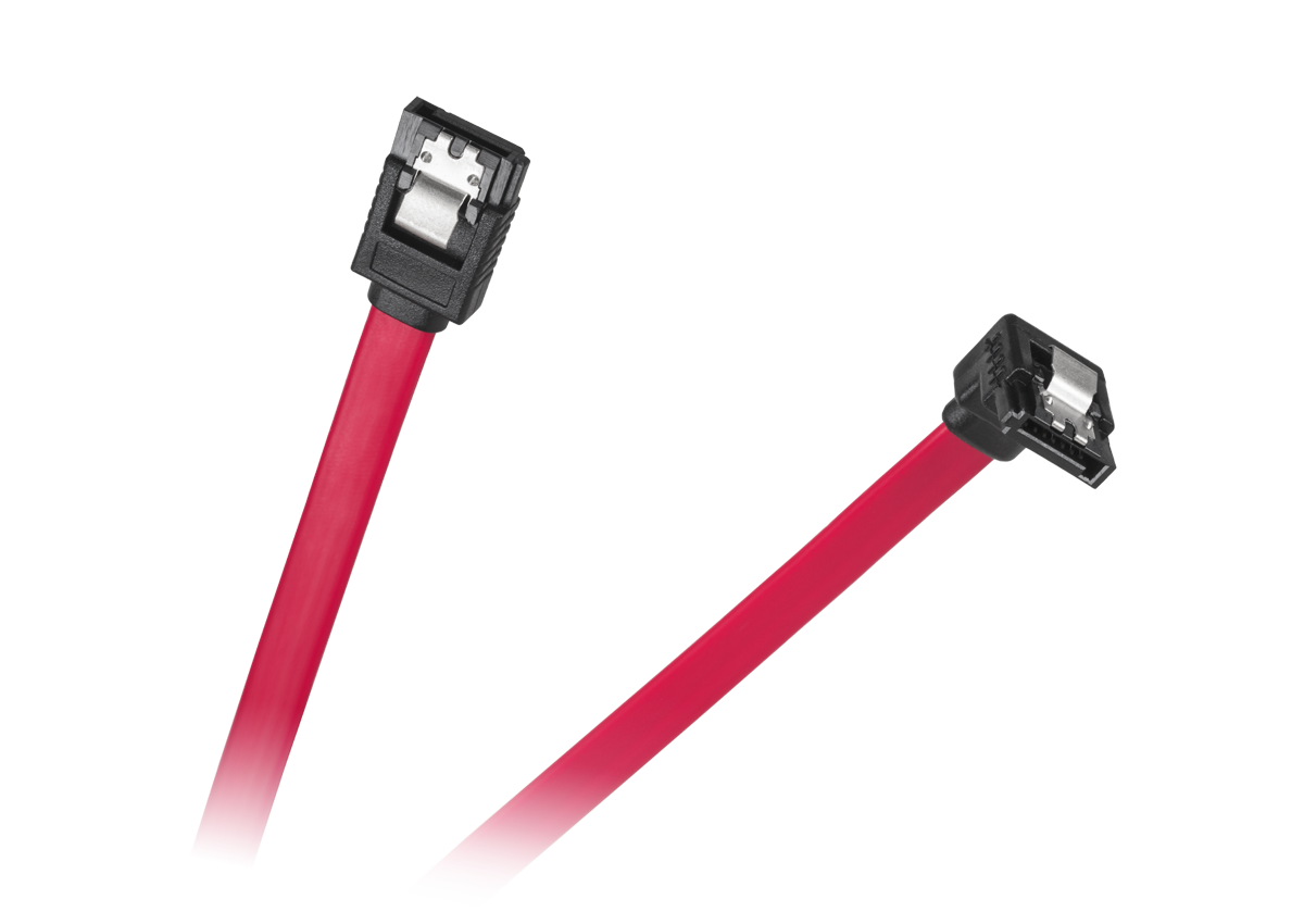 Kabel SATA wtyk prosty - wtyk kątowy 0.5m