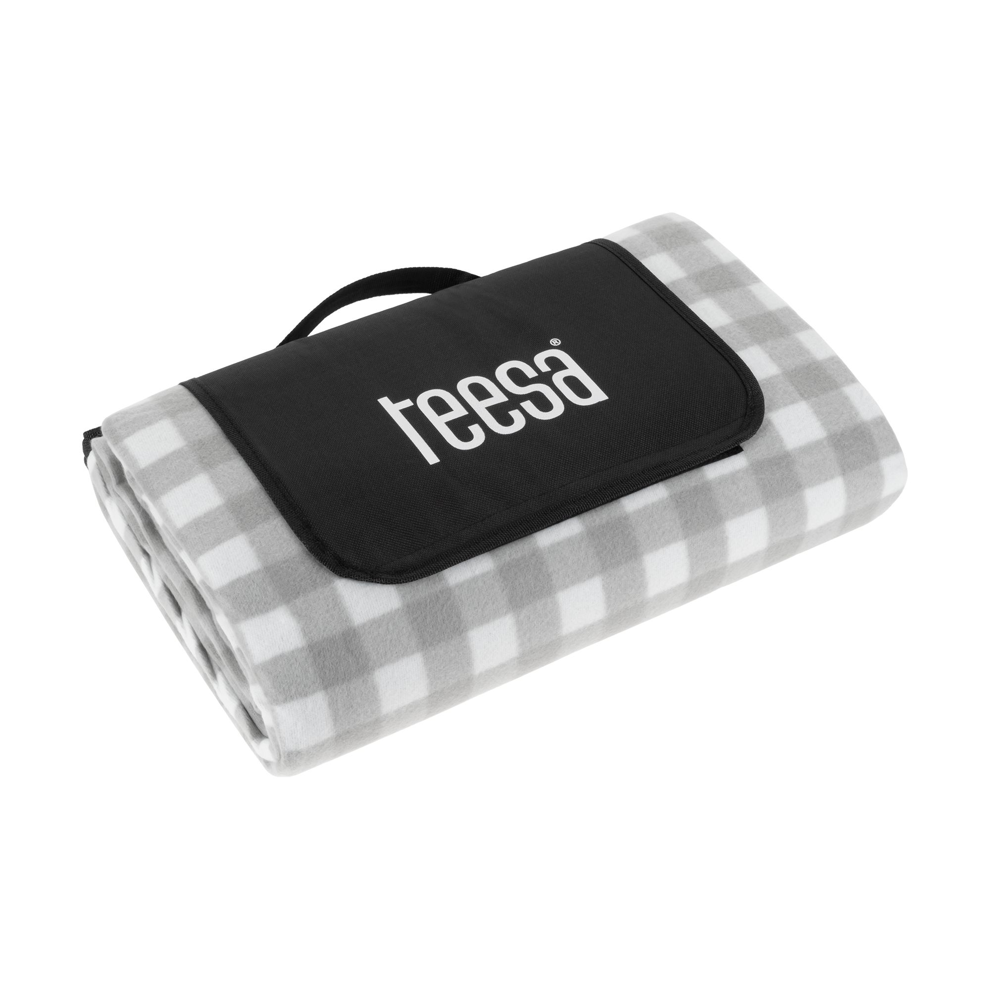 Koc mata piknikowa z izolacją 200x200 cm TEESA - szara krata