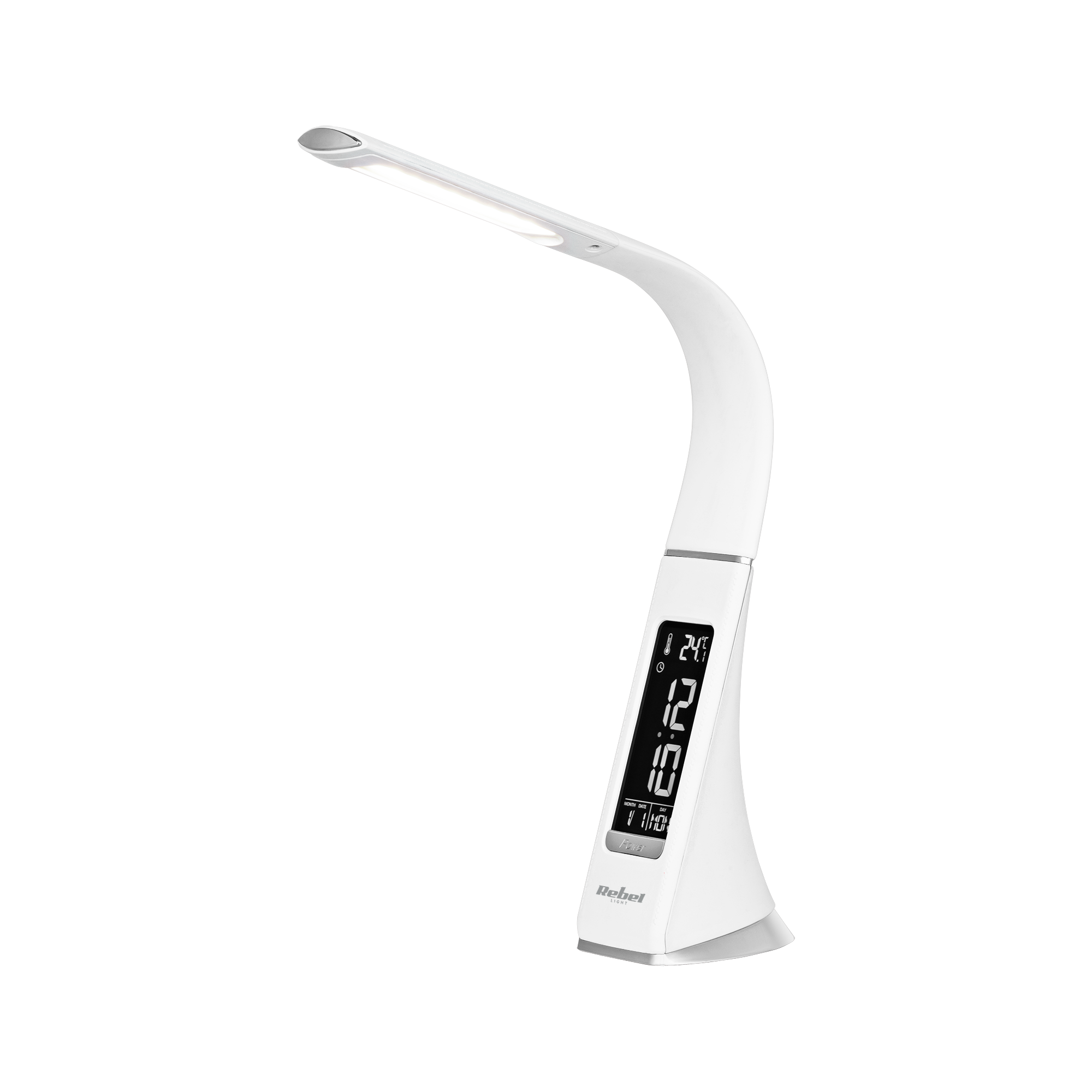 Lampka REBEL Led na biurko (zegar, datownik, temperatura)
