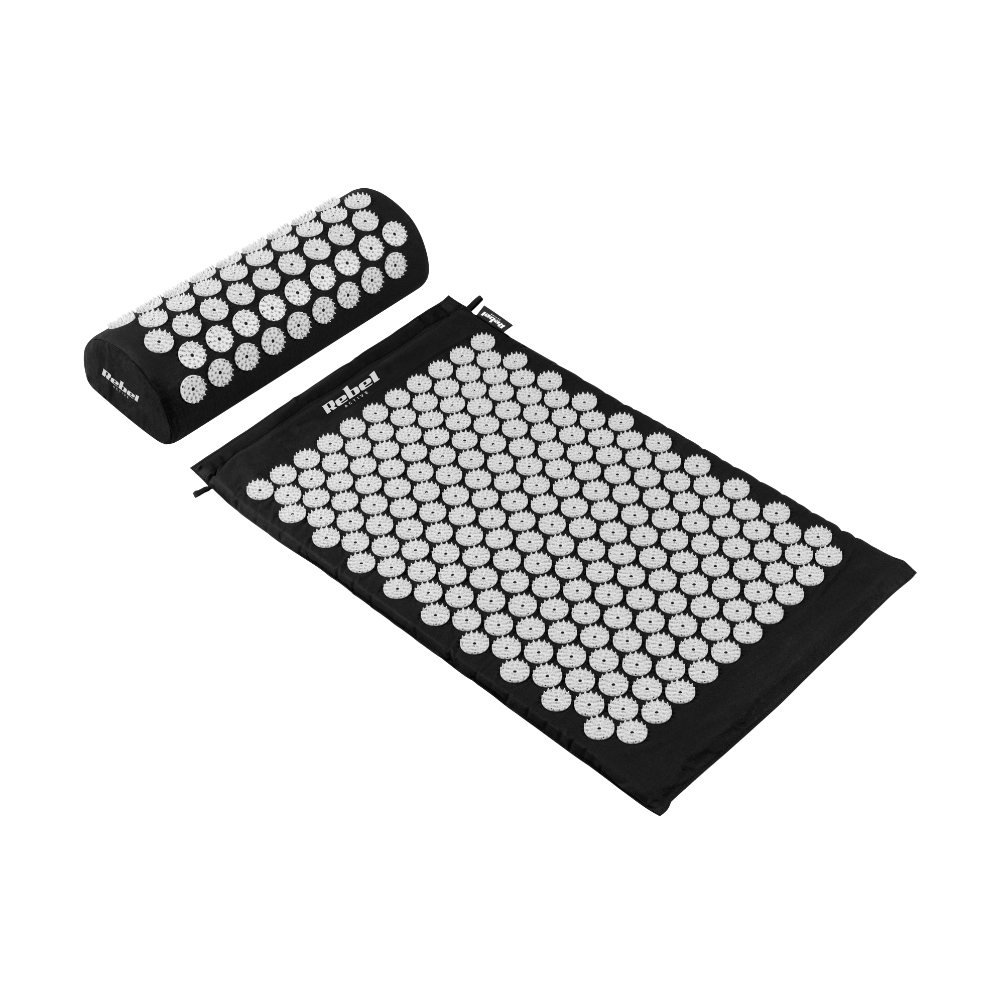 Sveikatingumo kilimėlis su akuslėgio šuoliai su pagalvėle, 72x42cm, pilki šuoliai, maišelis Aktyvus