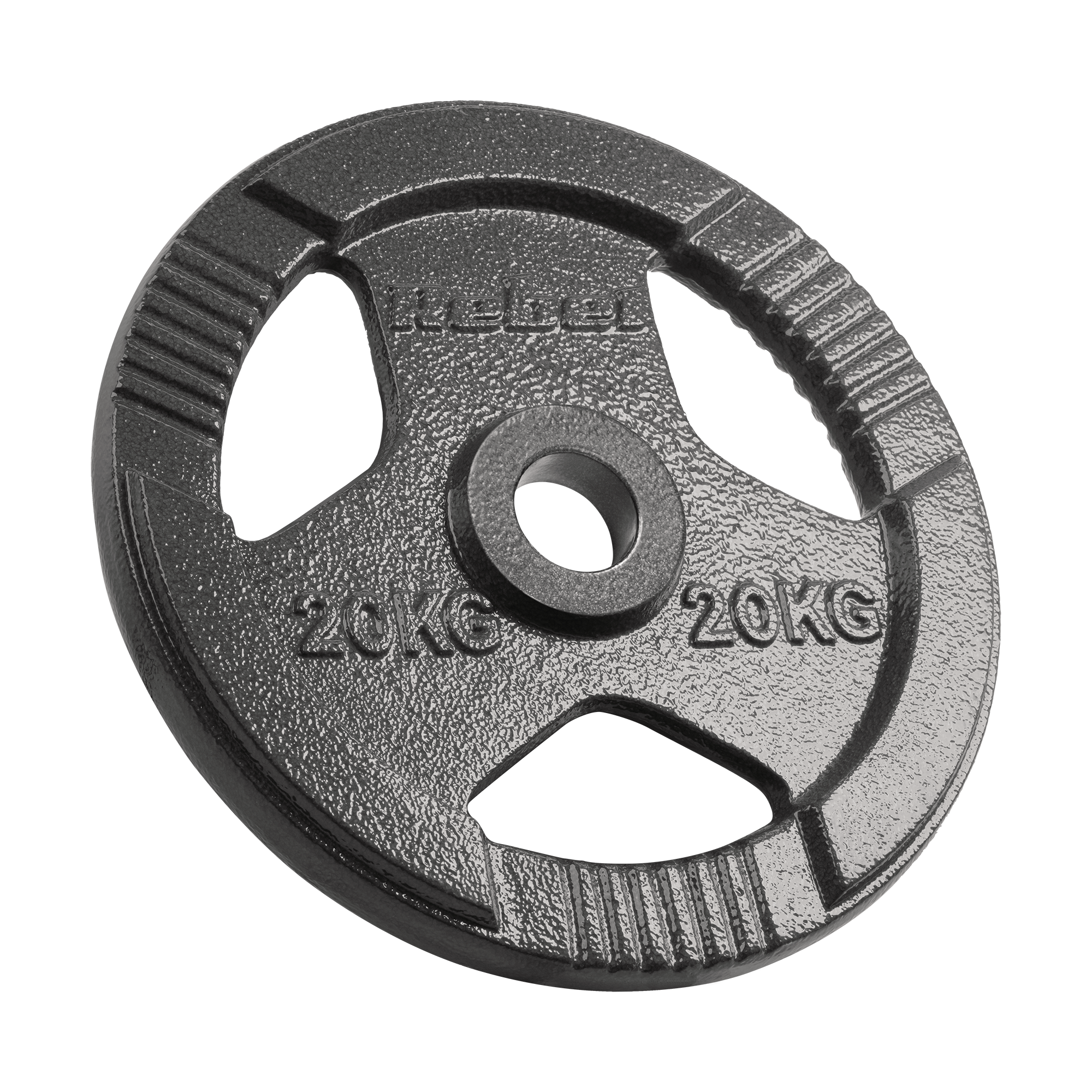 Obciążenie żeliwne olimpijskie 20kg, otwór 51mm, talerz z uchwytami, REBEL ACTIVE