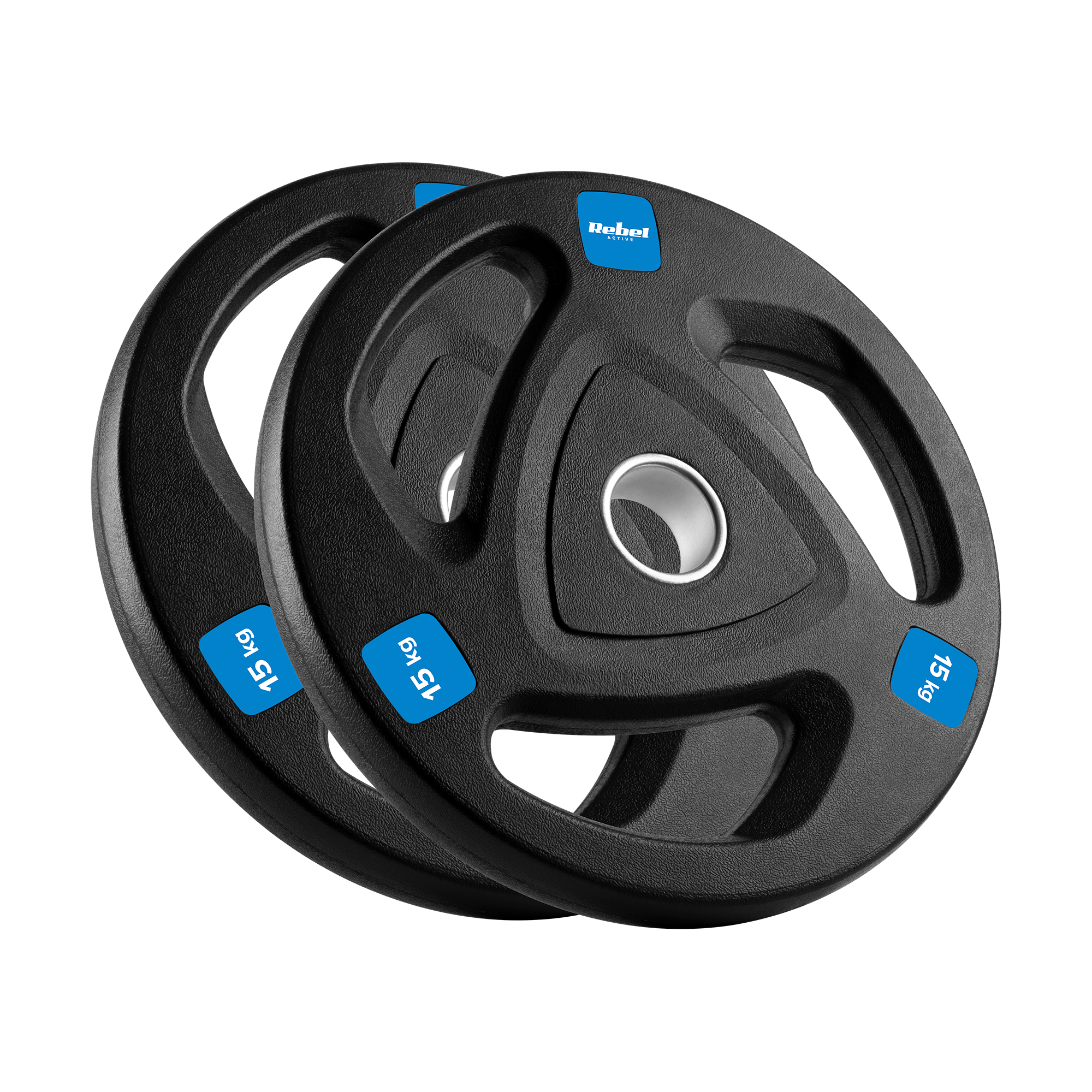 Obciążenie żeliwne olimpijskie gumowane zestaw 2x15kg, otwór 51mm , REBEL ACTIVE