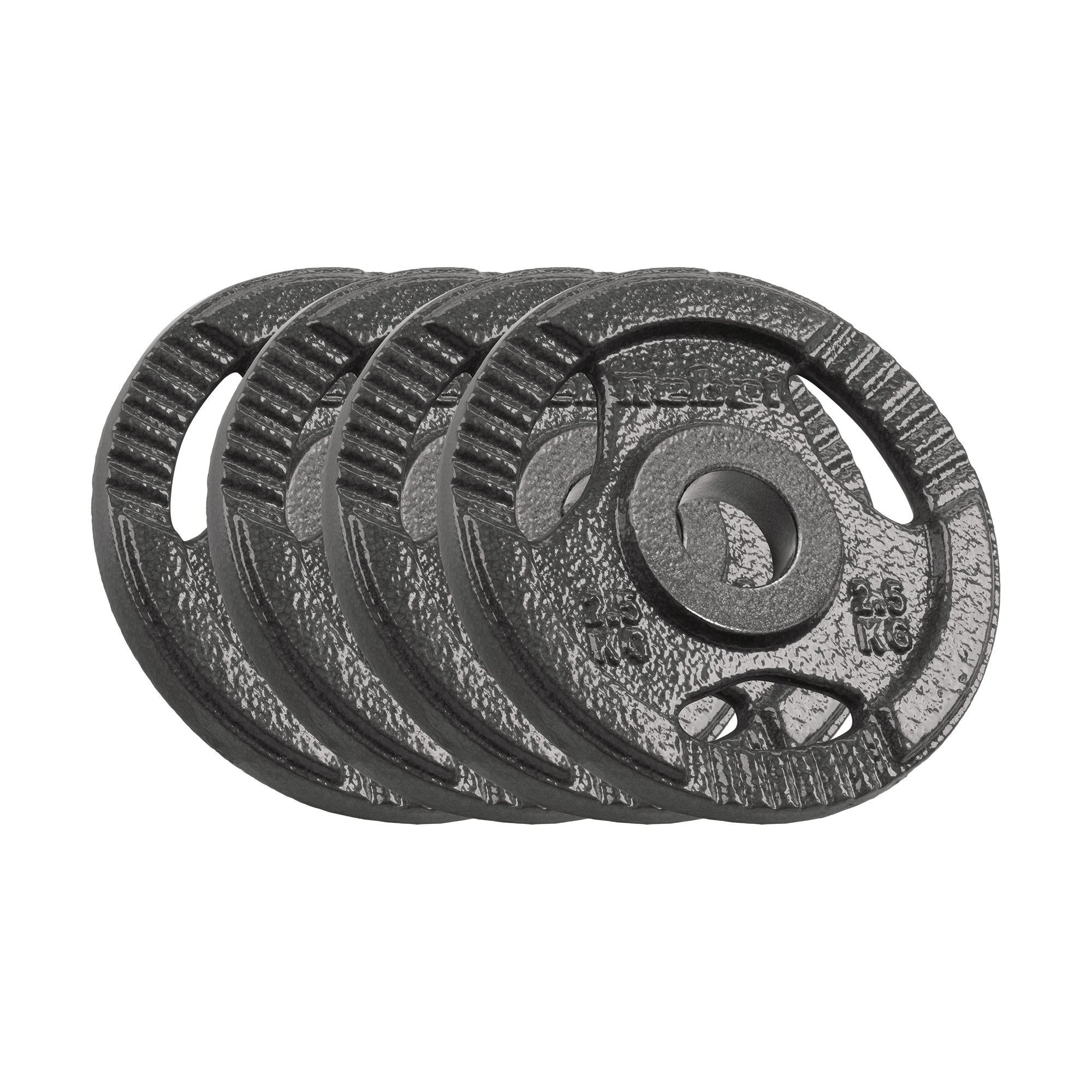 Obciążenie żeliwne olimpijskie zestaw 4x2.5kg, otwór 51mm, talerz z uchwytami, REBEL ACTIVE