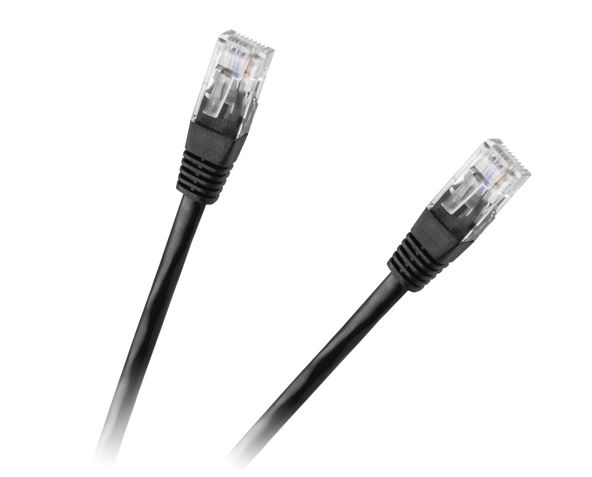 Patchcord kabel UTP 8c wtyk-wtyk 1,5m CCA czarny cat.6e