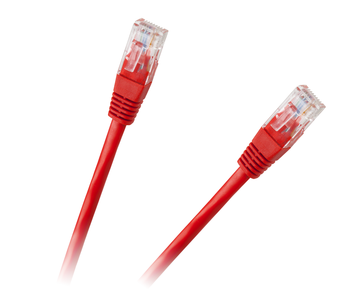 Patchcord kabel UTP 8c wtyk-wtyk 3,0m CCA czerwony cat.6e