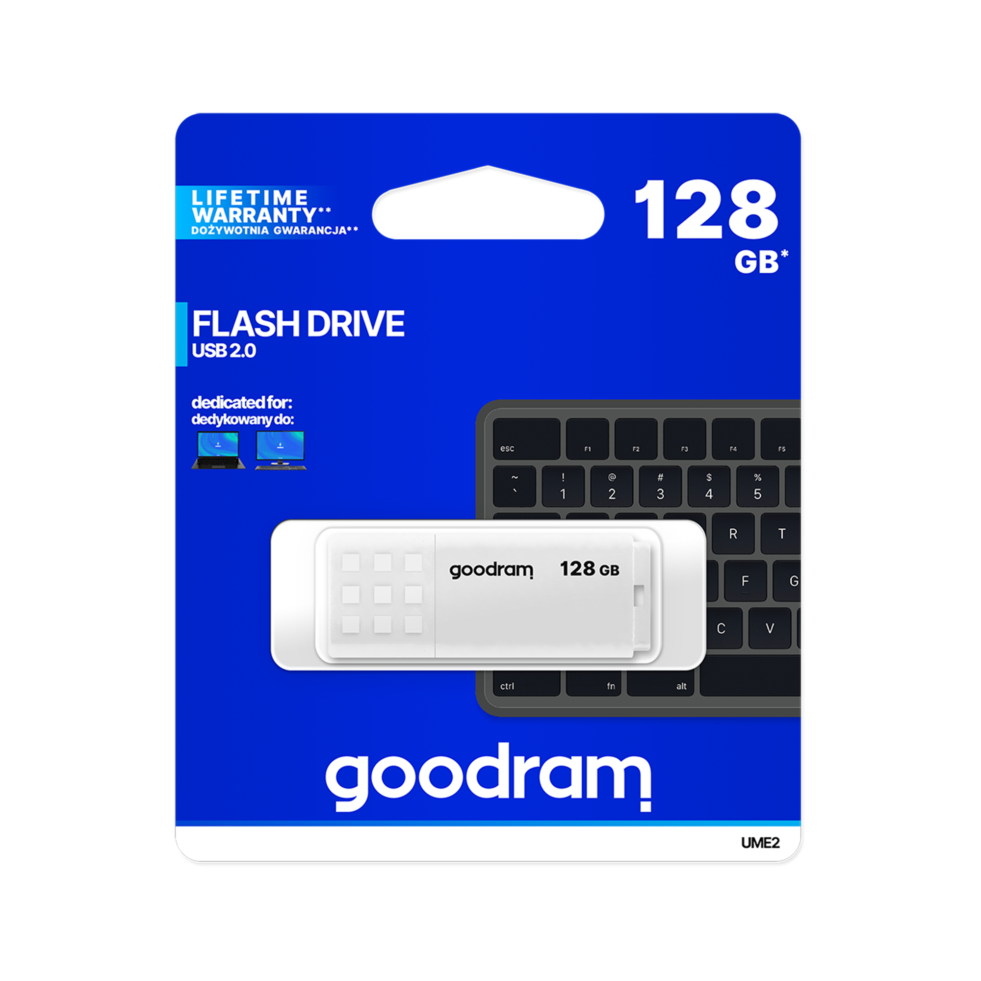 Pendrive Goodram USB 2.0 128GB biały