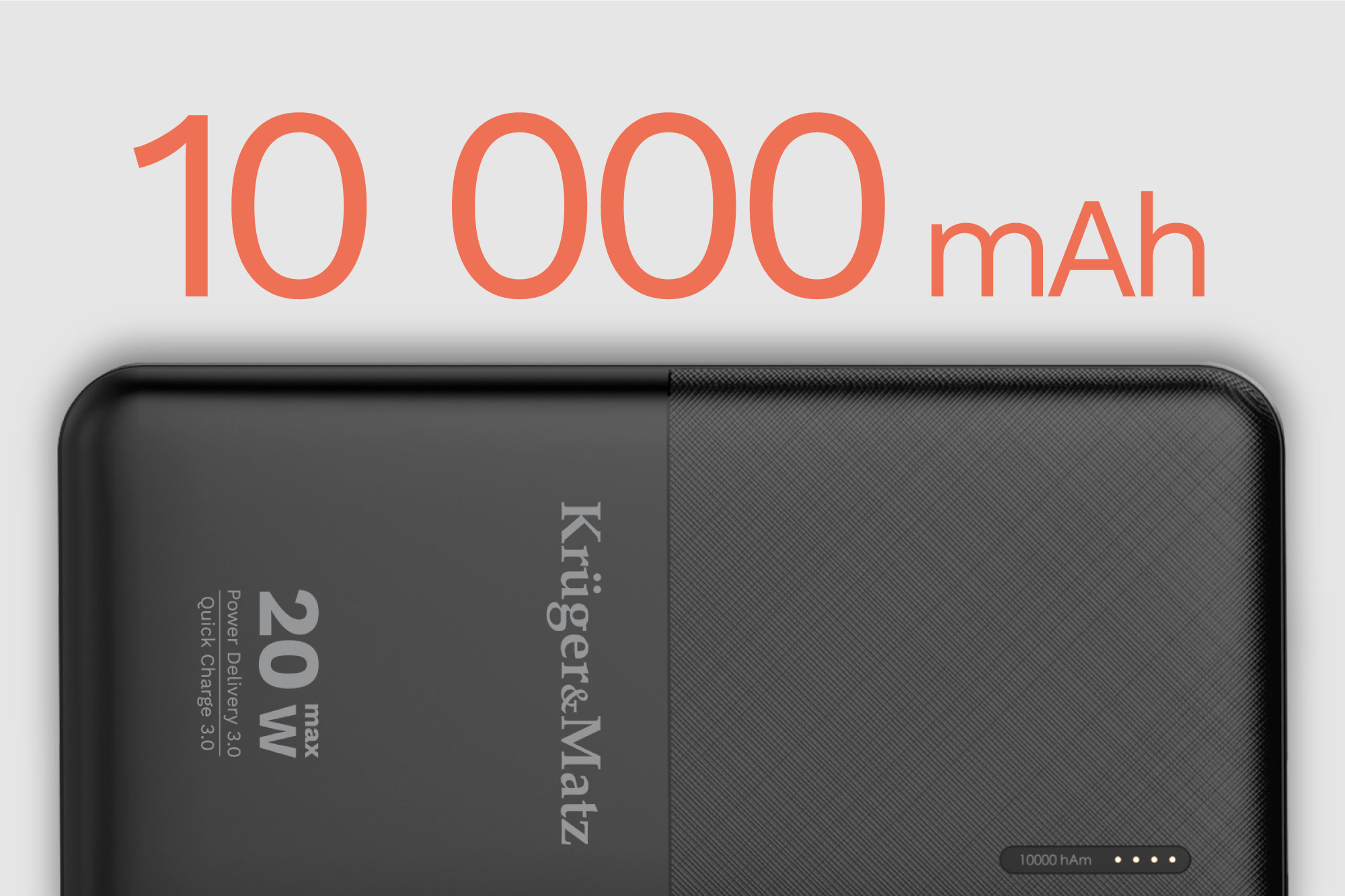 Powerbanka Krüger&Matz 10000 mAh s rýchlym nabíjaním QC a PD L-KM0904 detail 3