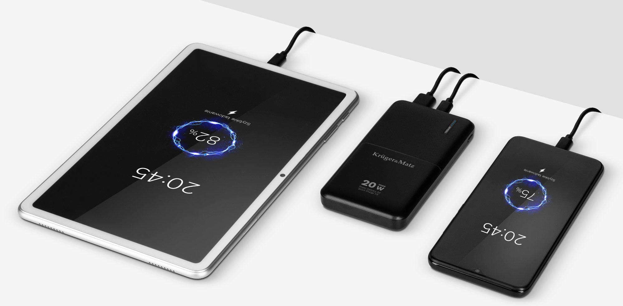 Powerbanka Krüger&Matz 10000 mAh s rýchlym nabíjaním QC a PD L-KM0904 detail 5