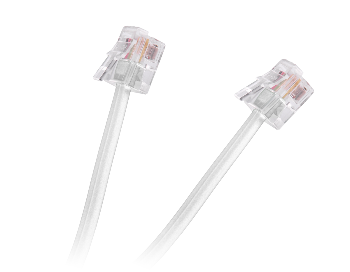 Przewód tel.wt.-wt.biały 15m