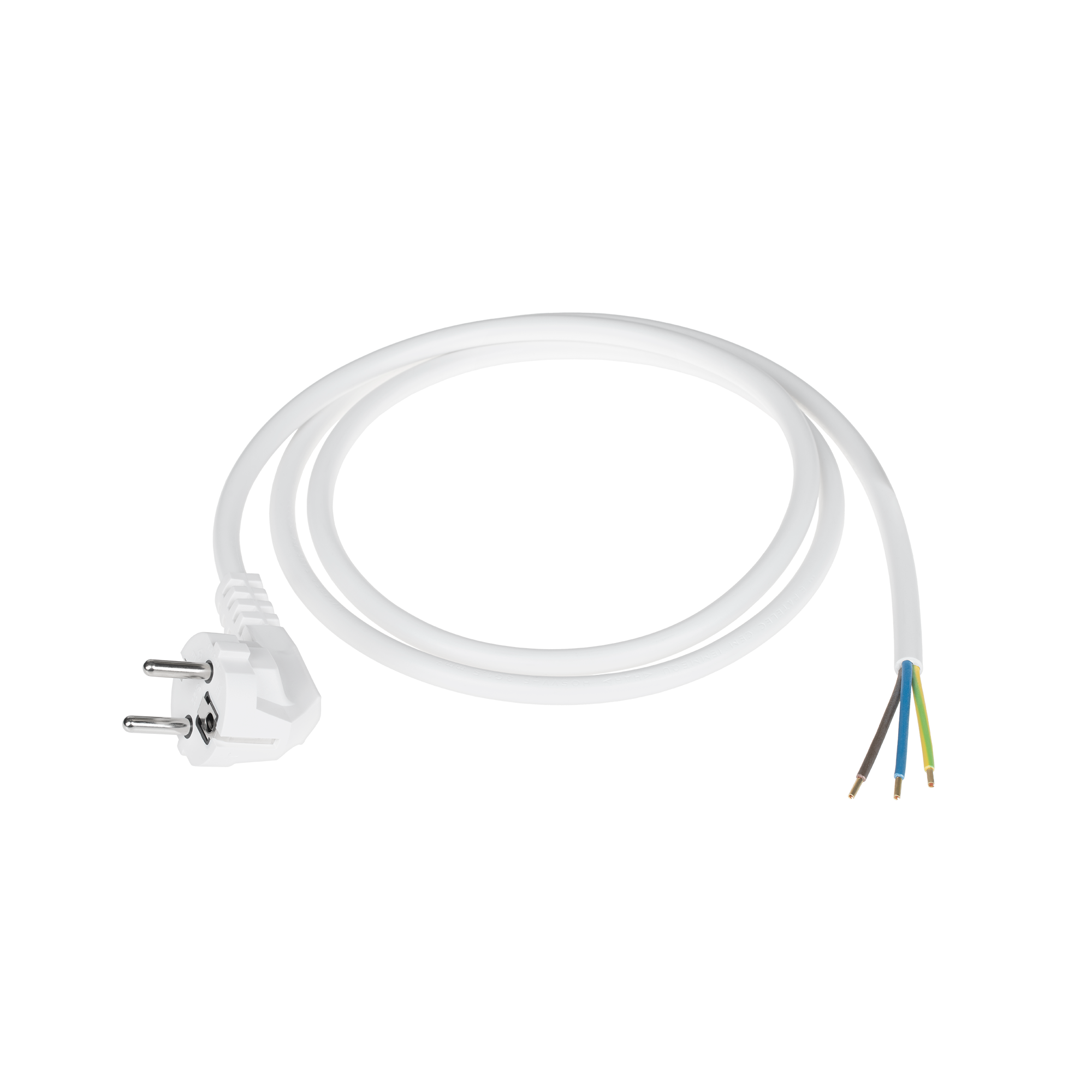 Maitinimo laidas 3x1,5mm balta 1,5m su kampo kištuku