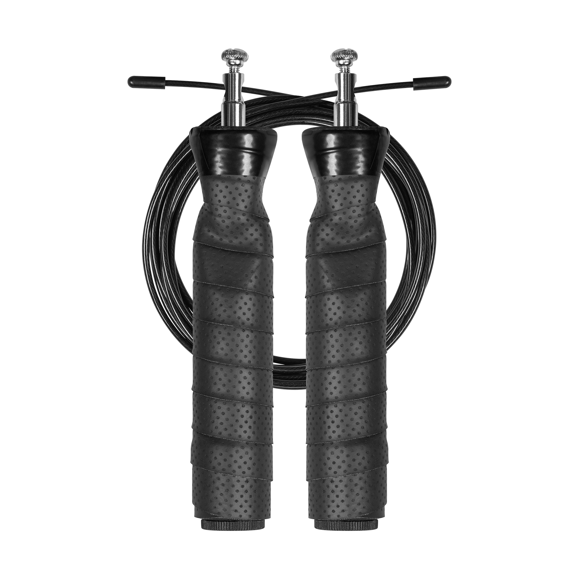 Skakanka bokserska z gumową rączką z obciążeniem 2x100g i metalowym łożyskiem 300cm regulowana, REBEL ACTIVE