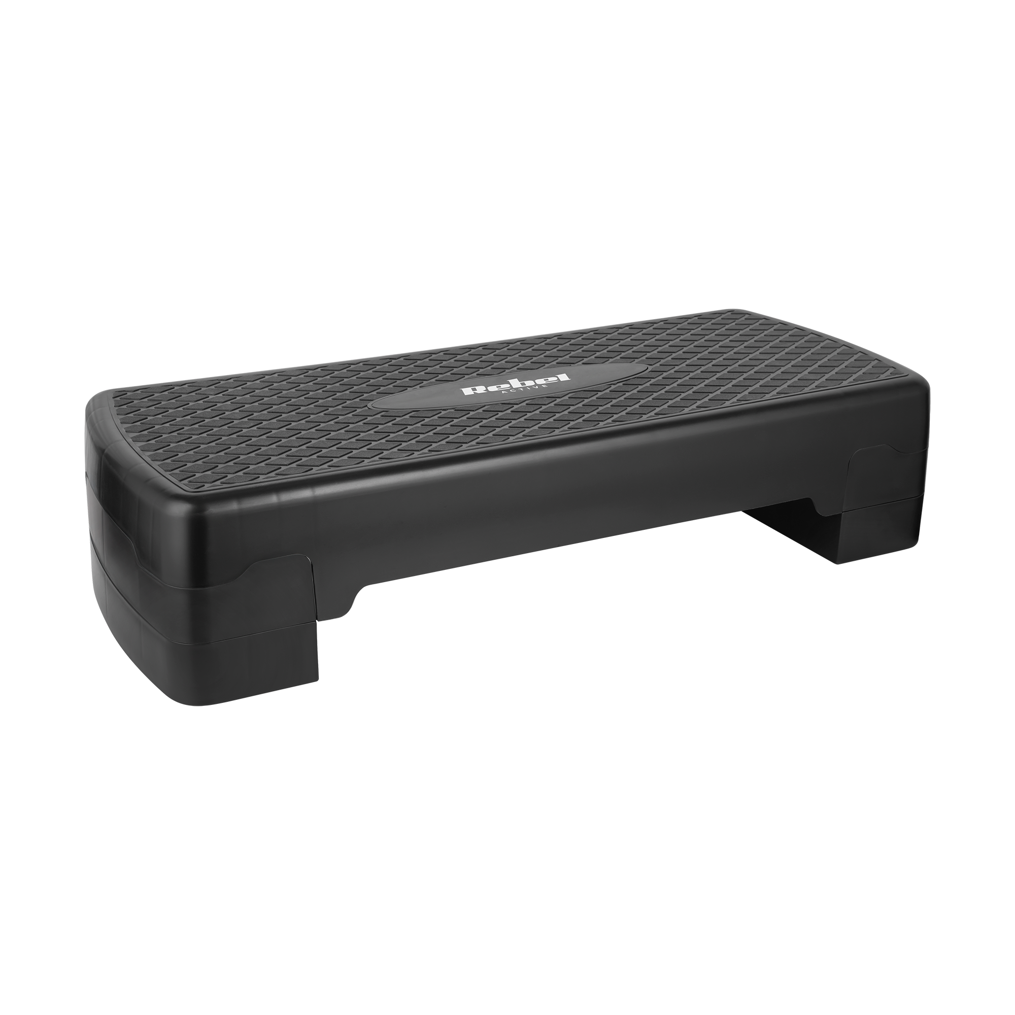 Žingsnis aerobikos ir treniruoklių, 2 laipsnių, 68cm, juoda, REBEL AKTYVIA