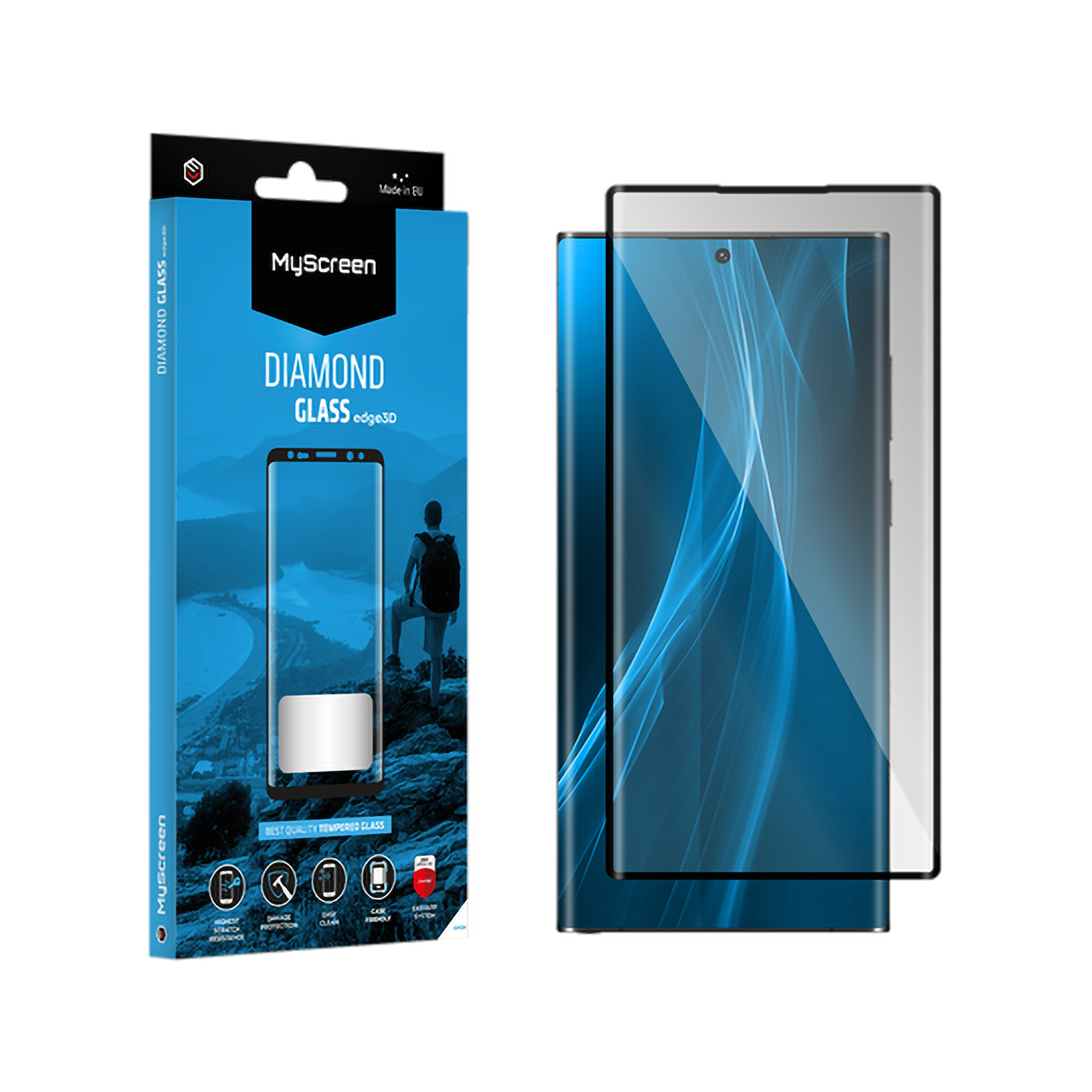 MyScreen DIAMOND GLASS edge3D čierne ochranné sklo Samsung Galaxy S22 Ultra