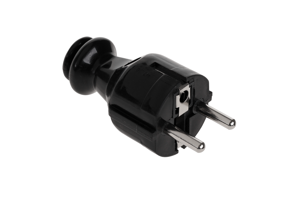 Paprastas kištukas su žemės Unischuko juoda WT-30-2