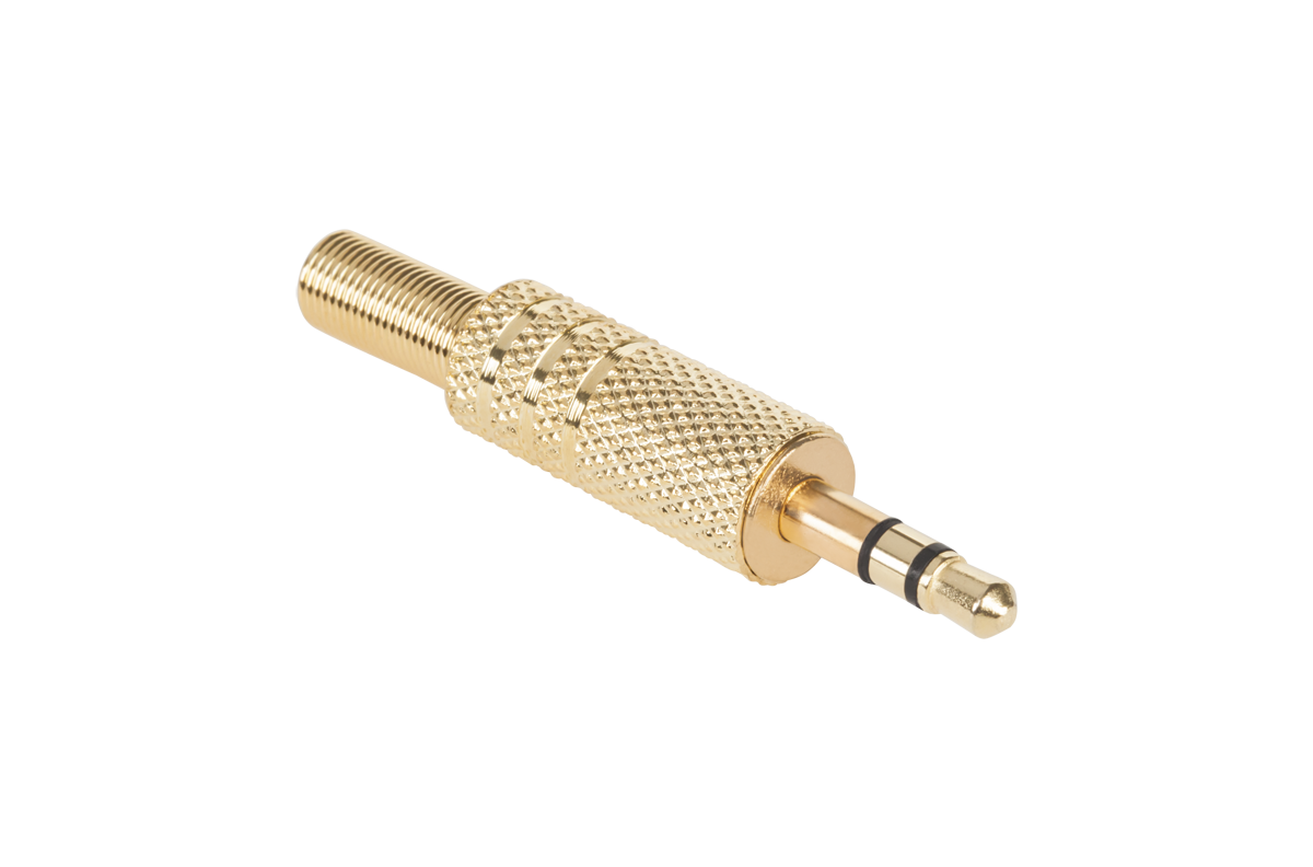 Wtyk Jack 3.5 stereo złoty metal