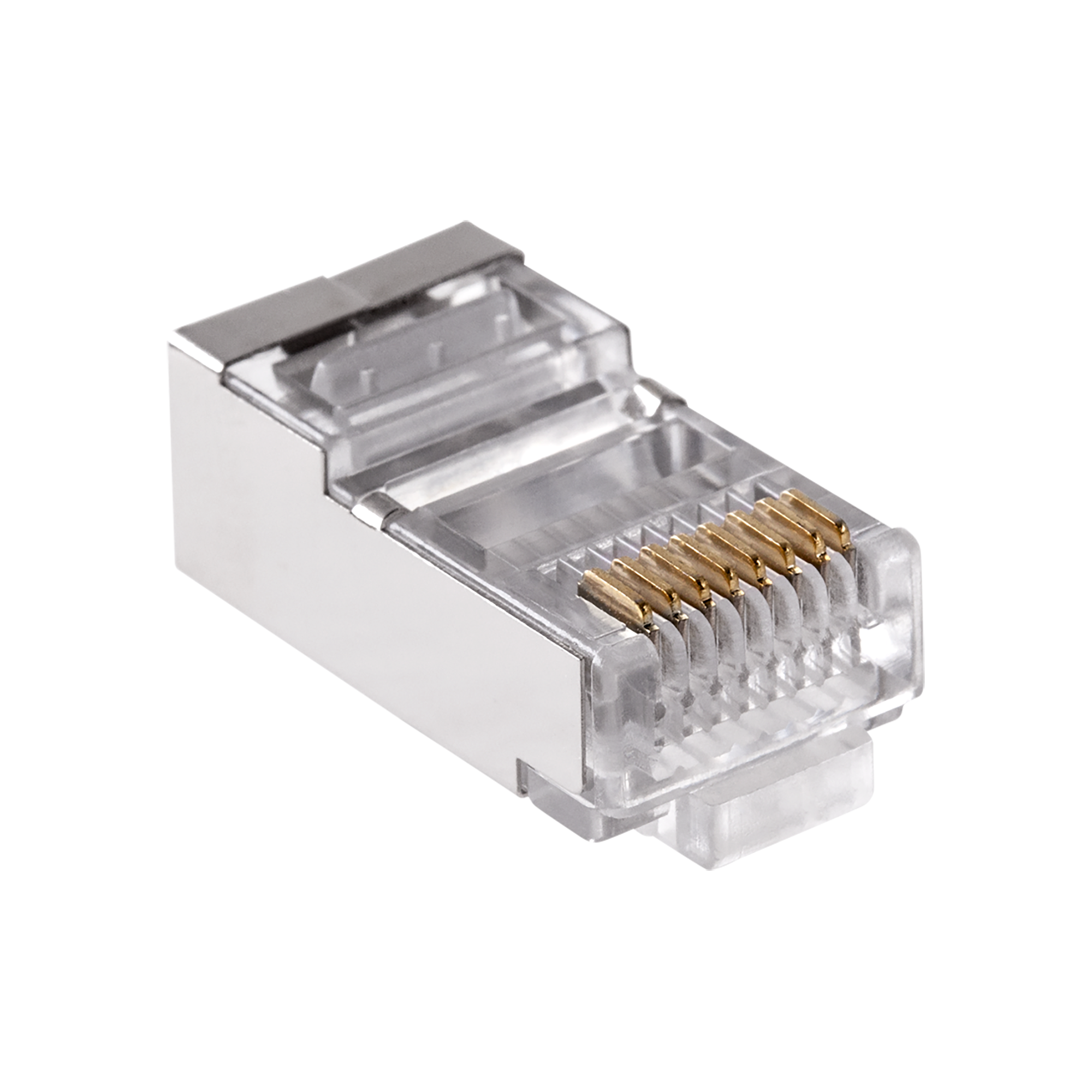 Wtyk telefon. RJ45 8P 8C(drut)przelotowy CAT.5E ekranowany