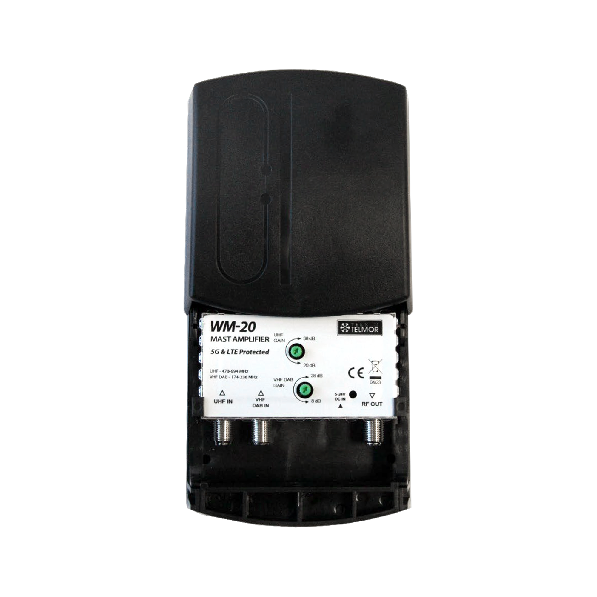 Stožiarový zosilňovač WM-20 UHF VHF DVB-T2 5G CHRÁNENÝ Telkom Telmor
