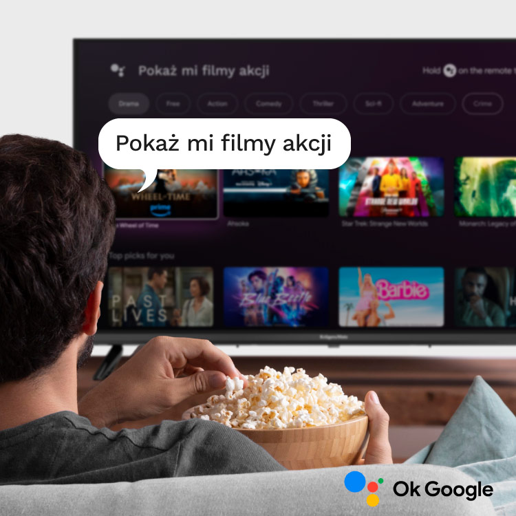 Powiedz, co chcesz obejrzeć Telewizor z asystentem google