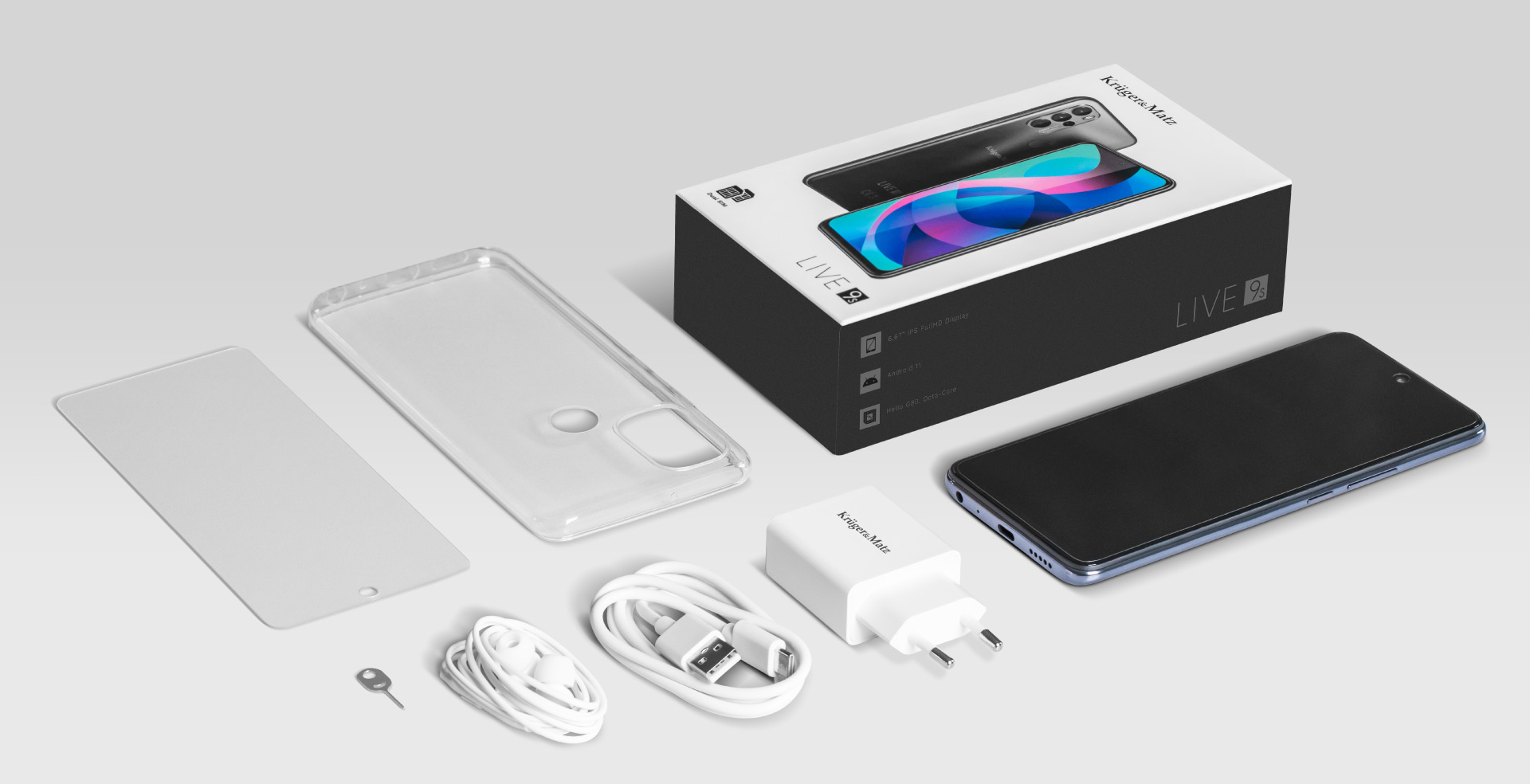 Pełne wyposażenie Smartfon z etui i szkłem ochronnym