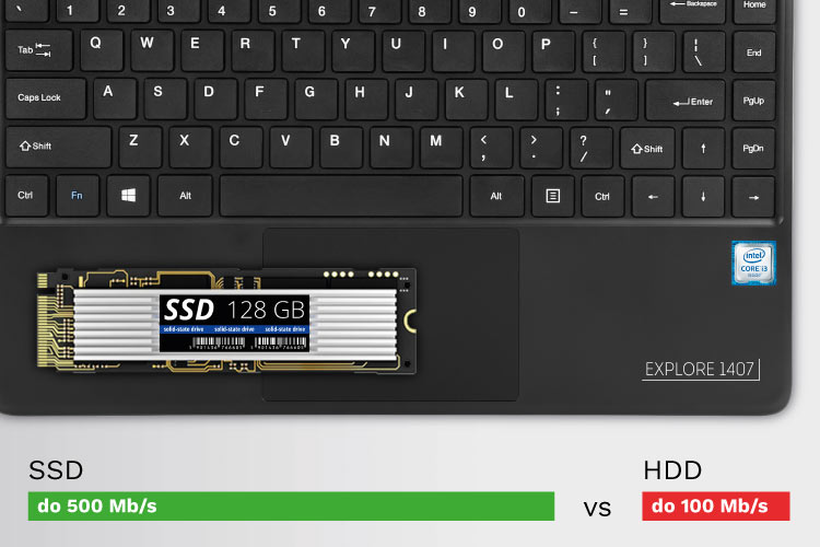 Pełna prędkość Laptop z dyskiem SSD