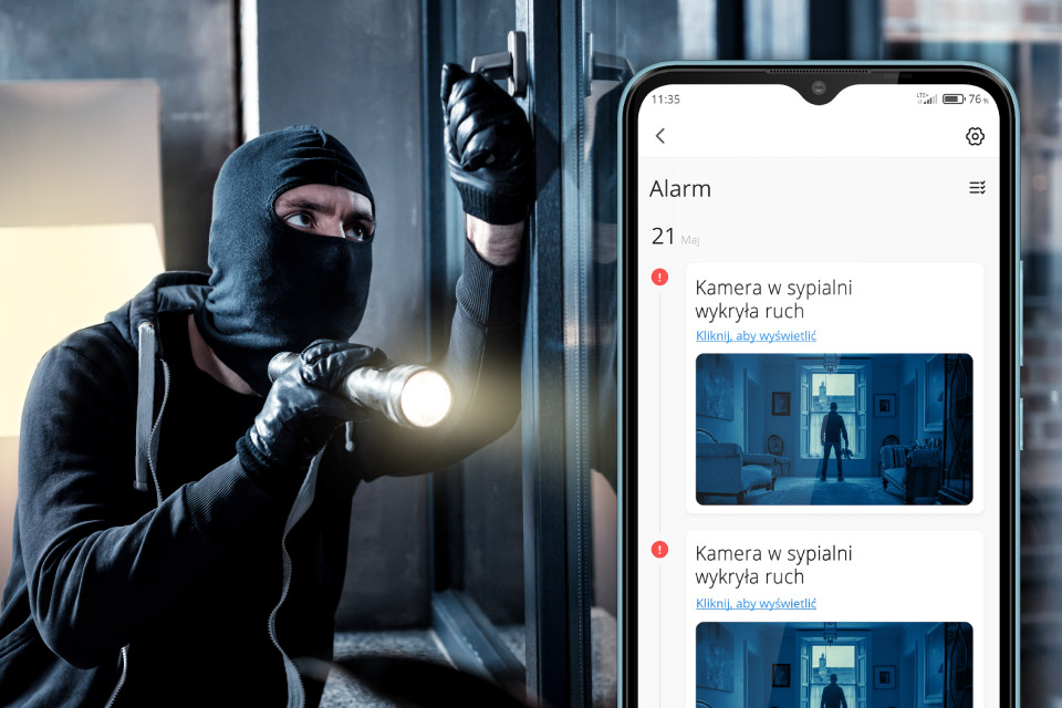 Kamera z alarmem Kamera z detekcją ruchu