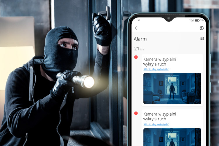 Kamera z alarmem Kamera z detekcją ruchu