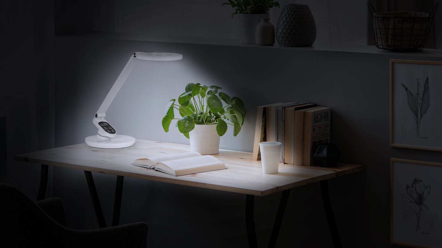 Lampa na biurko Rebel z wyświetlaczem