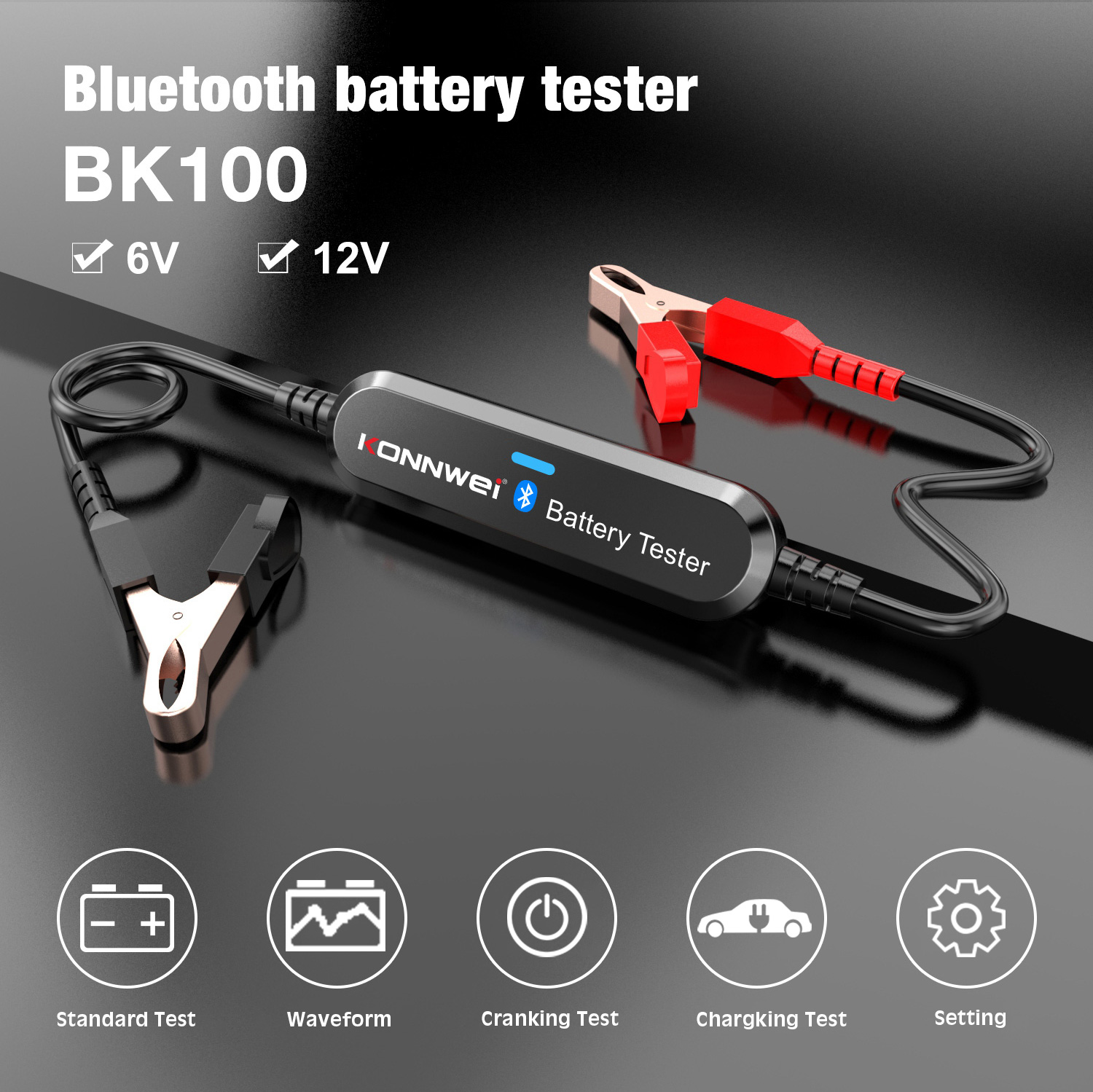 Tester baterii z funkcją Bluetooth Konnwei BK100