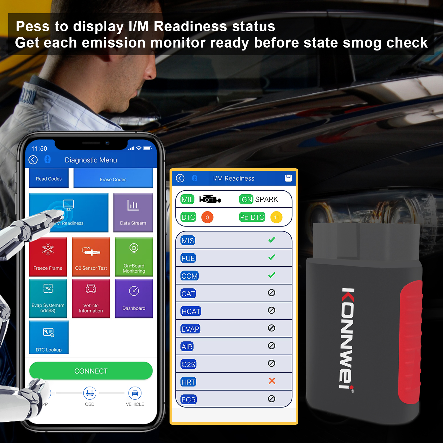 Miernik diagnostyczny KONNWEI OBD2