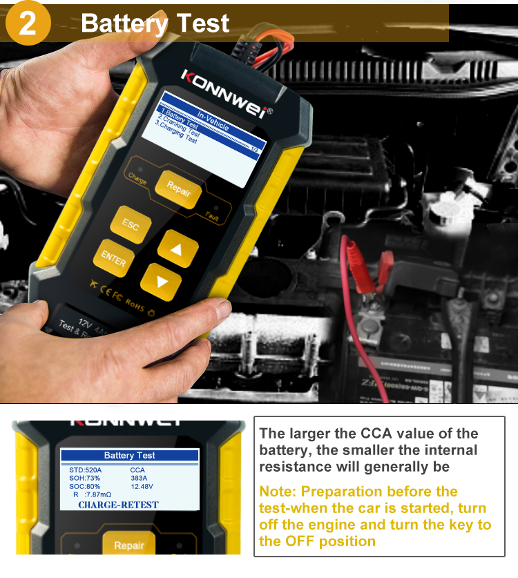 Konnwei KW510 battery tester