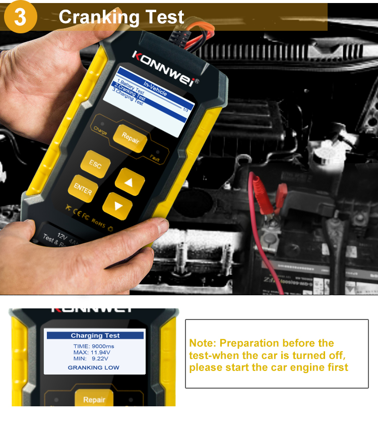 Diagnostický měřič, skener Konnwei KW320 OBD2