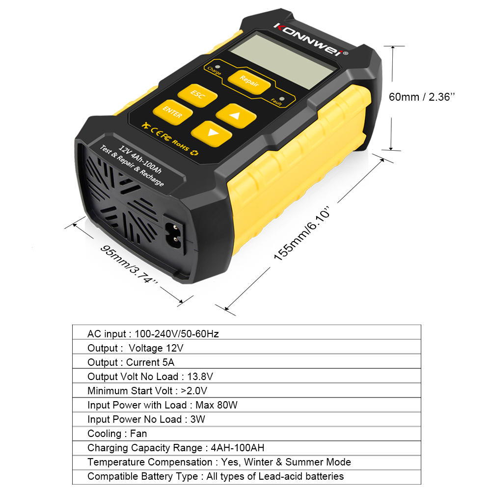 Tester baterii Konnwei KW510